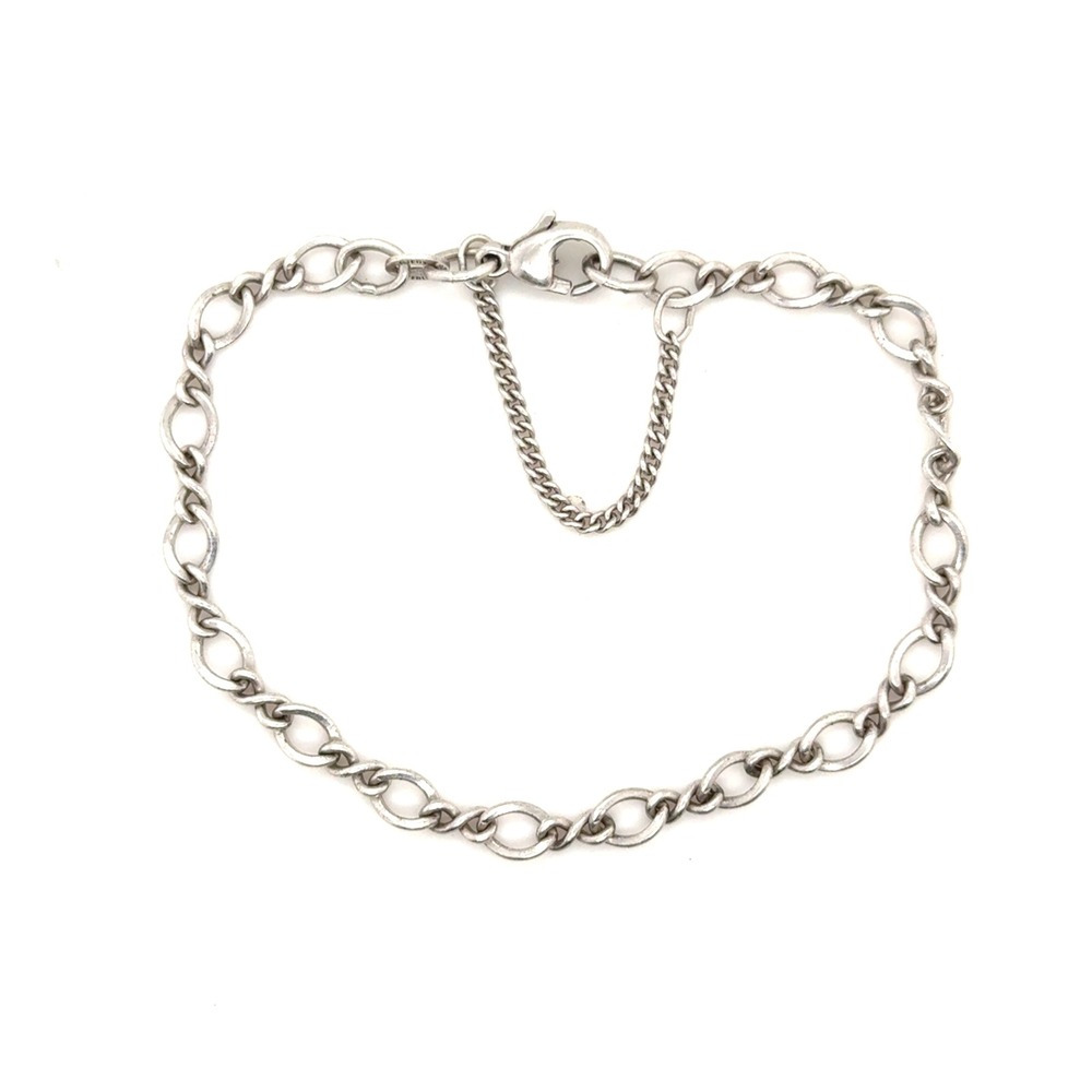 James Avery Sterling Silver Twisted Wire Link Charm Bracelet 7 Inch